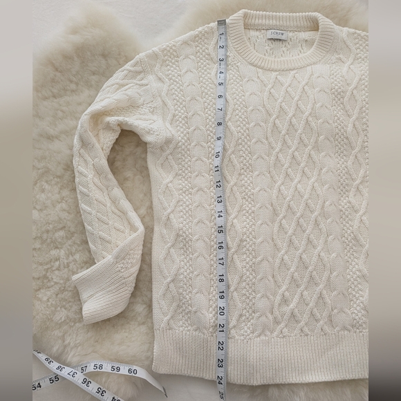 J.Crew Medium Cotton Cable Knit Sweater - Cream - Picture 9 of 9
